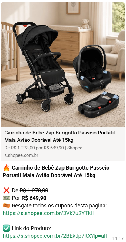 Oferta de carrinho de bebê Burigotto portátil dobrável
