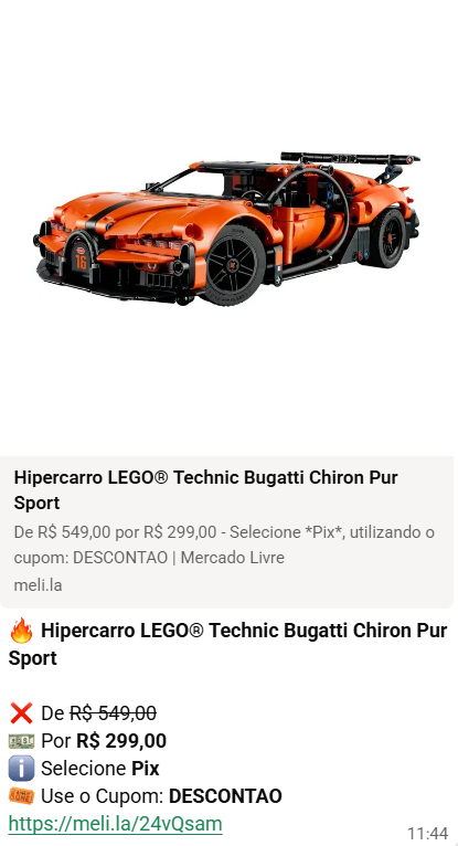 Oferta de Hipercarro LEGO Technic Bugatti Chiron Pur Sport