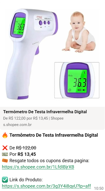 Oferta de termômetro de testa infravermelho digital