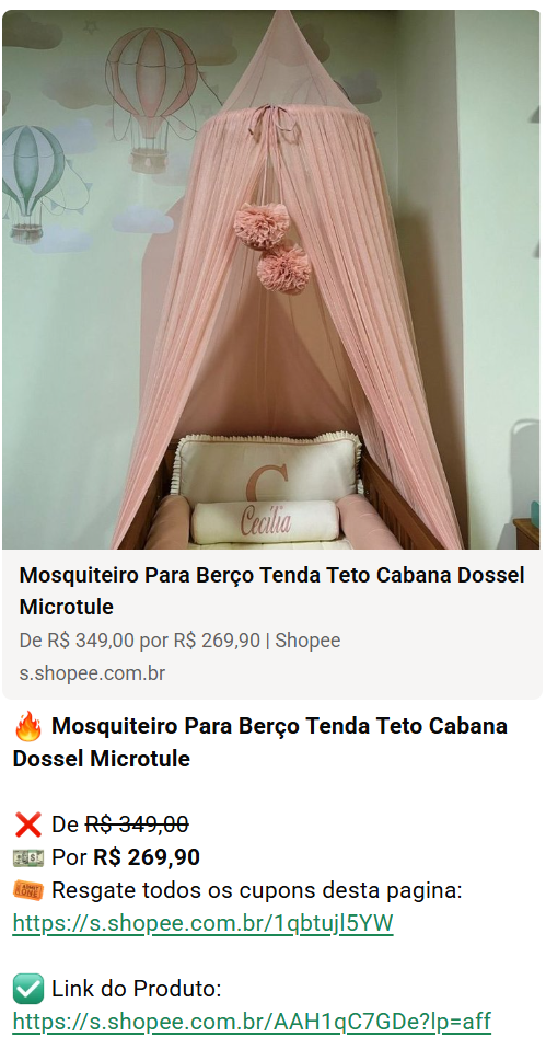 Oferta de mosquiteiro para berço tenda teto cabana dossel